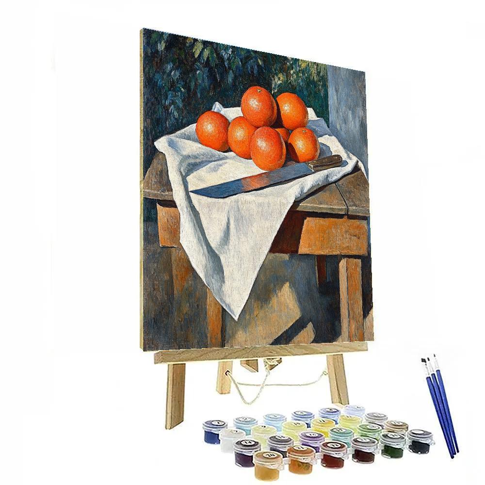 Paul Cezanne Inspired Still Life With Oranges And Knife painting number kit