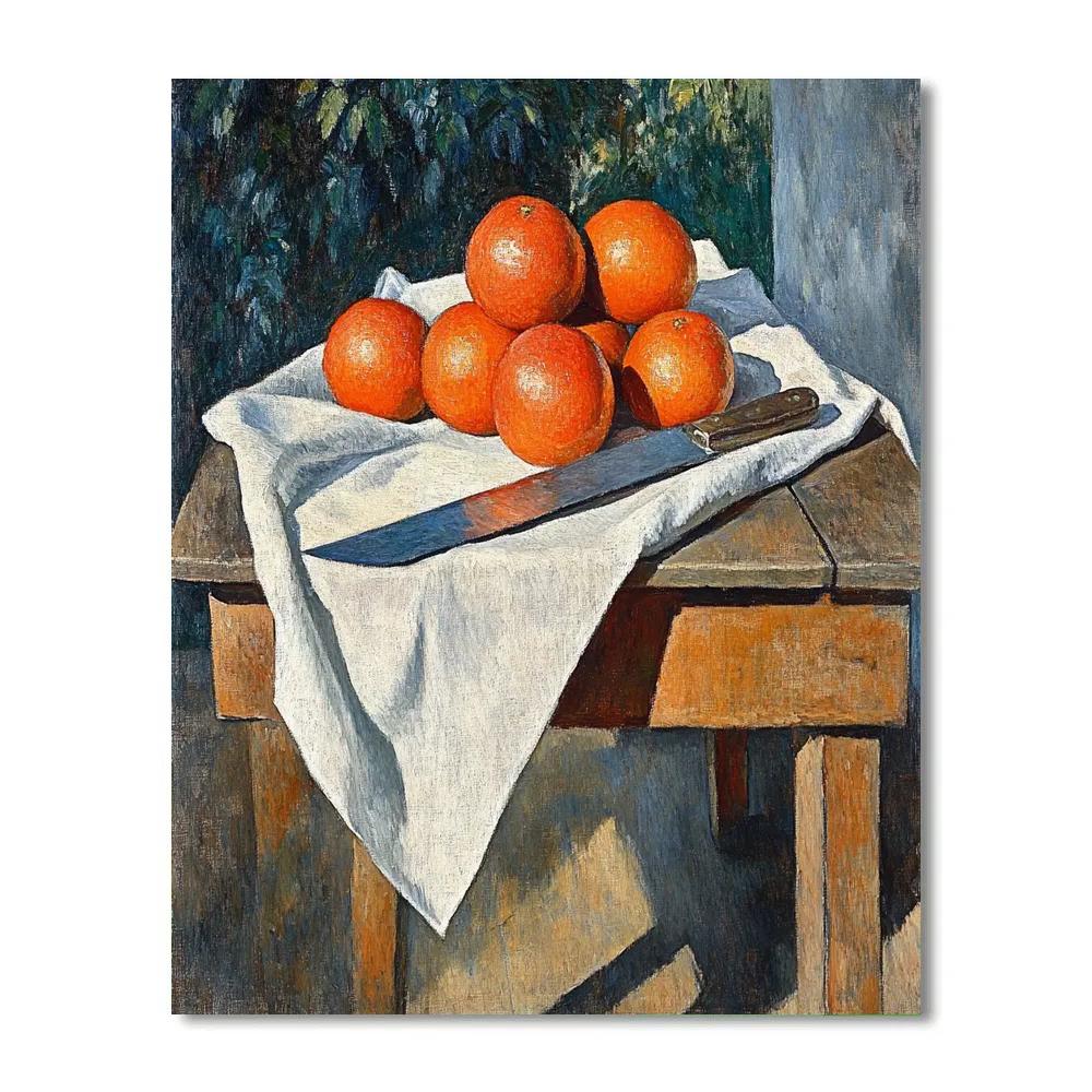 Paul Cezanne Inspired Still Life With Oranges And Knife painting number kit