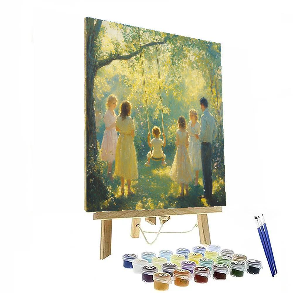 Pierre Auguste Renoir Inspired Garden Swing Afternoon Number painting