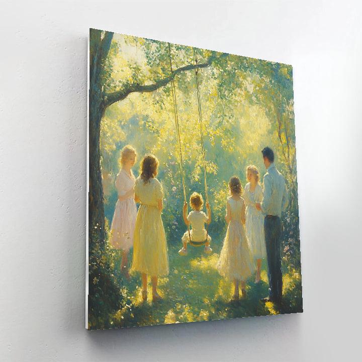 Pierre Auguste Renoir Inspired Garden Swing Afternoon Number painting