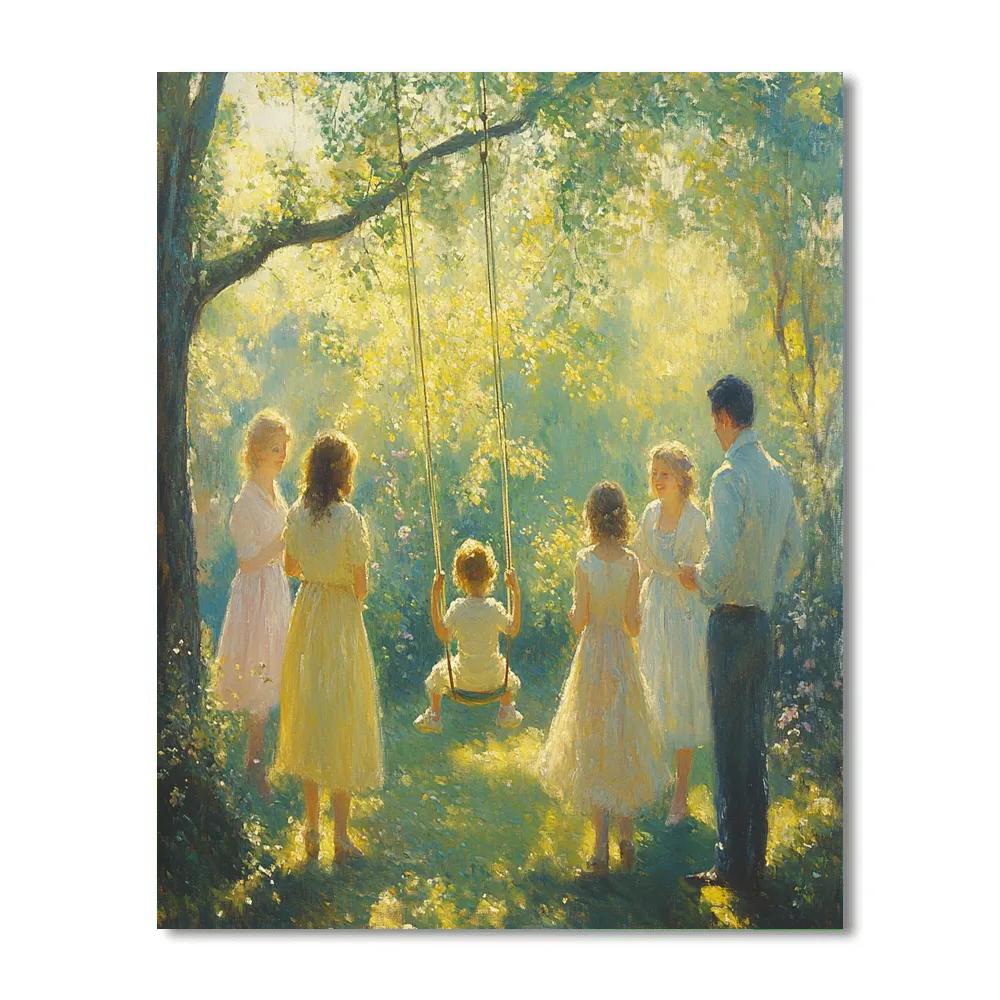 Pierre Auguste Renoir Inspired Garden Swing Afternoon Number painting