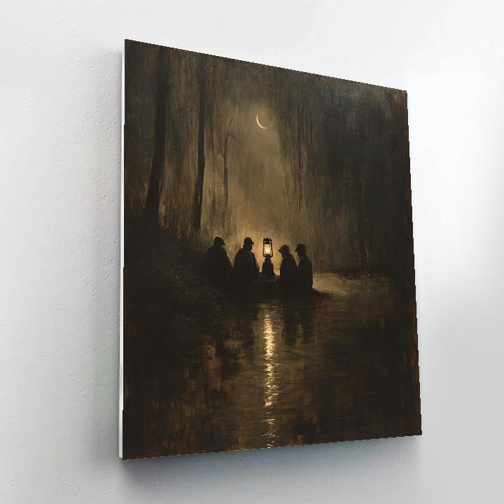Francisco Goya Inspired Night Fishermen On Riverbank paint by number
