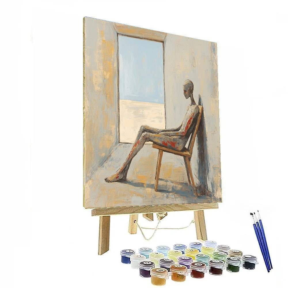 Egon Schiele Inspired Portrait With Chair And Window painting number kit