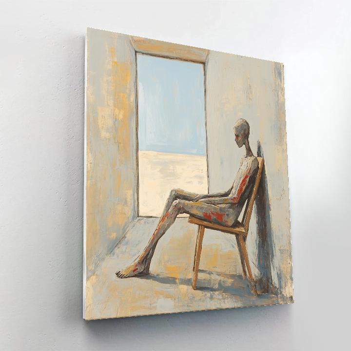 Egon Schiele Inspired Portrait With Chair And Window painting number kit