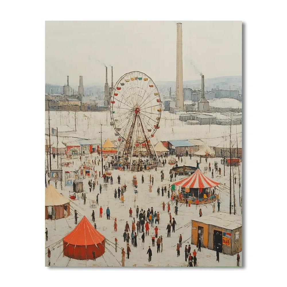 L.S. Lowry Inspired Town Fair Day paint by numbers