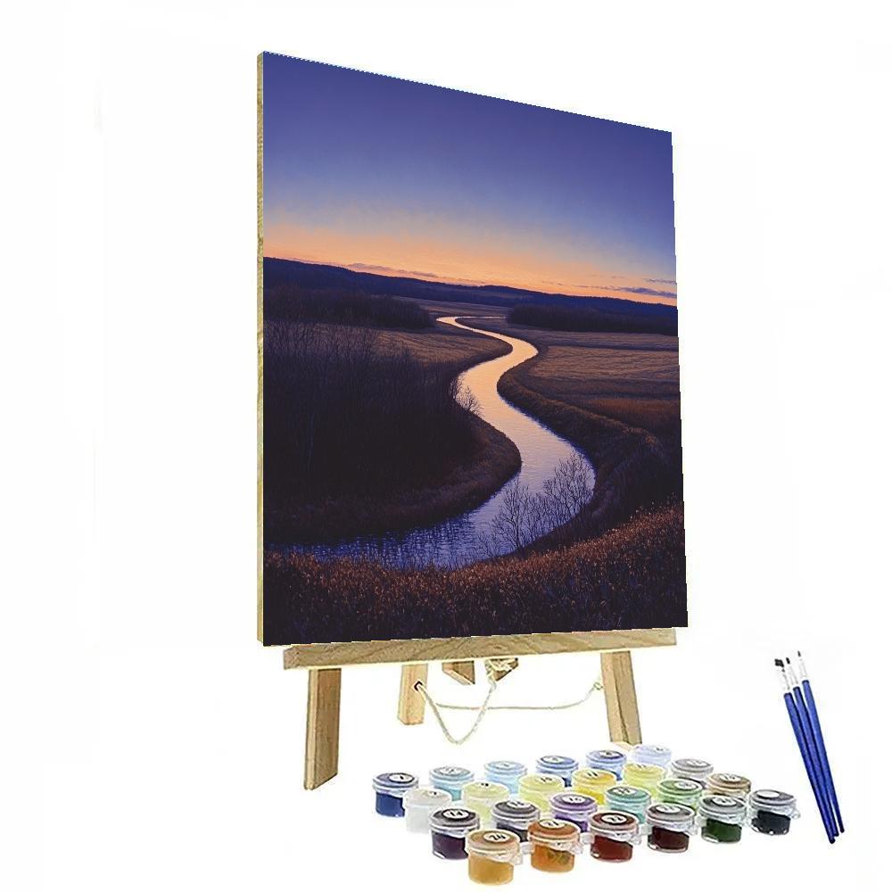 Homer Dodge Martin Inspired River Bend At Twilight Numbered painting kits