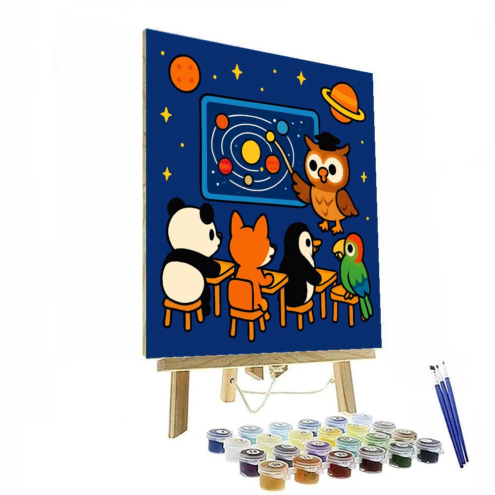 Space School For Curious Animals paint by number
