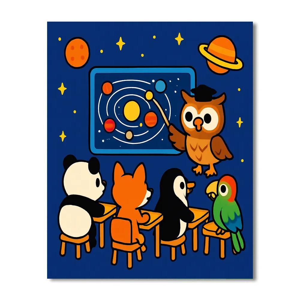 Space School For Curious Animals paint by number