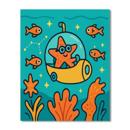 Galaxy Reef And The Starfish Explorer paint by numbers