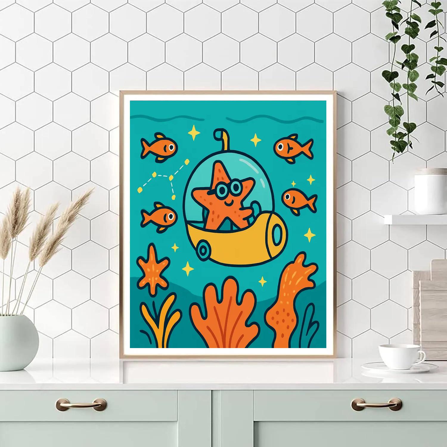 Galaxy Reef And The Starfish Explorer paint by numbers