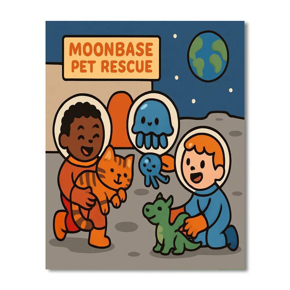 Moonbase Pet Rescue Squad Paint by numbers kits