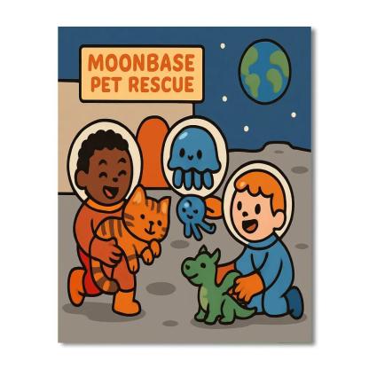 Moonbase Pet Rescue Squad Paint by numbers kits