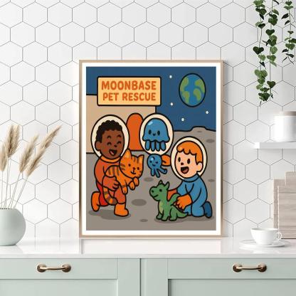 Moonbase Pet Rescue Squad Paint by numbers kits