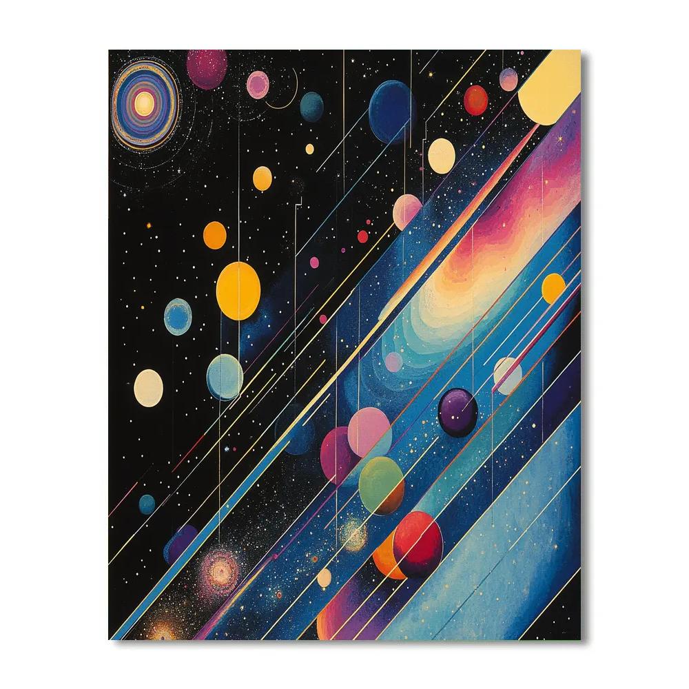 Wassily Kandinsky Inspired Galactic Storm Patterns paint by color