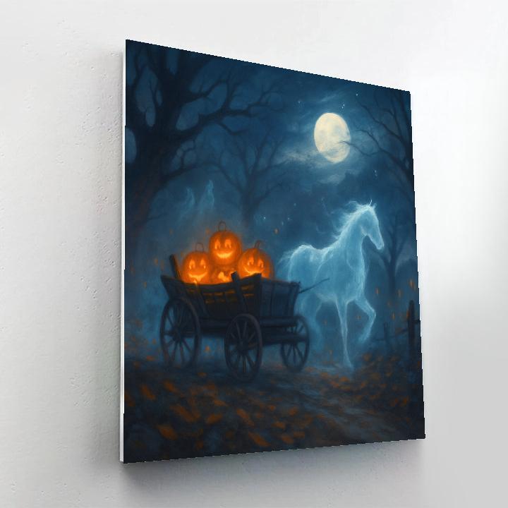 Midnight Hayride Through The Hollow Woods painting number kit