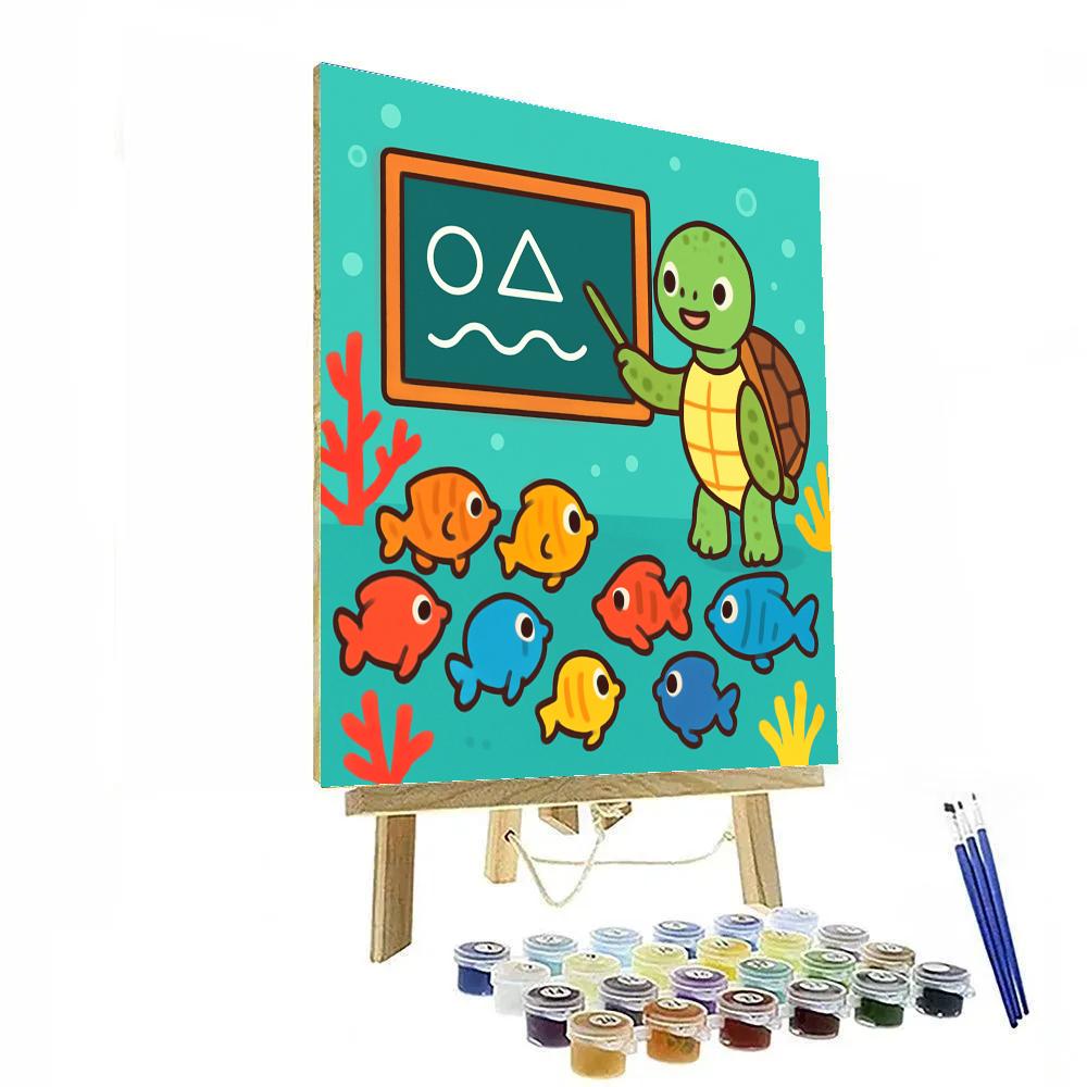 Coral Reef School Of Fish Numbered painting kits
