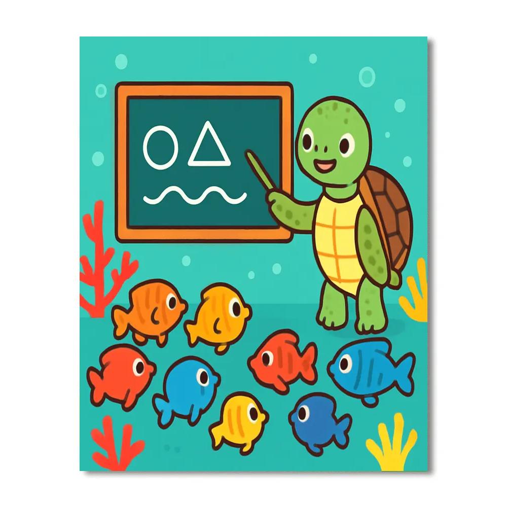 Coral Reef School Of Fish Numbered painting kits