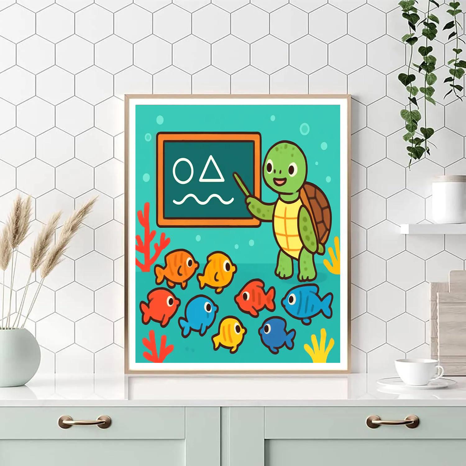 Coral Reef School Of Fish Numbered painting kits