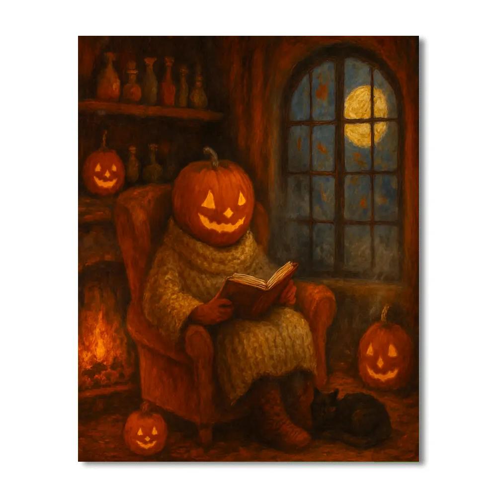 Pumpkin Reader By The Haunted Hearth Painting by numbers kit