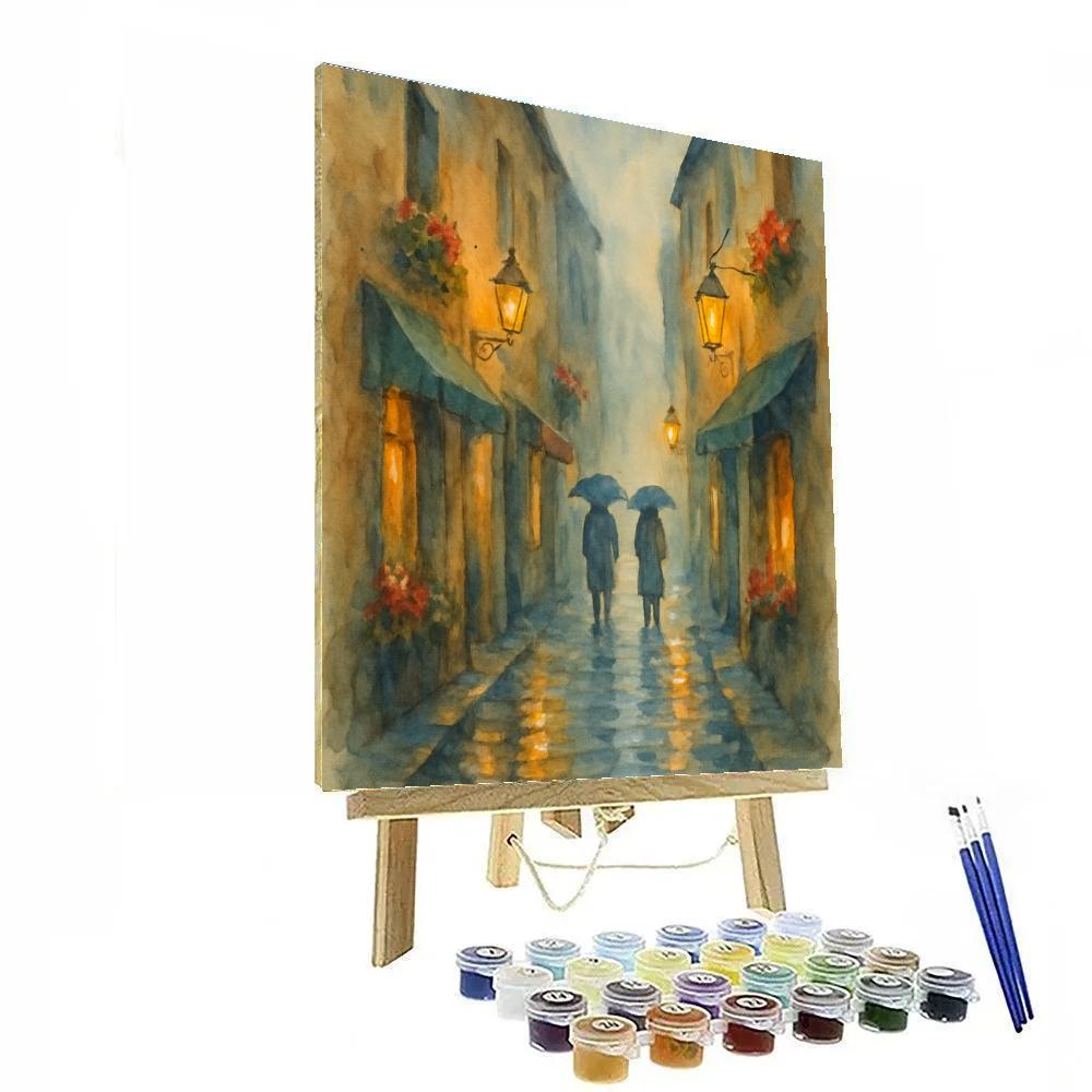 Rain Softened Lantern Alley paint by number