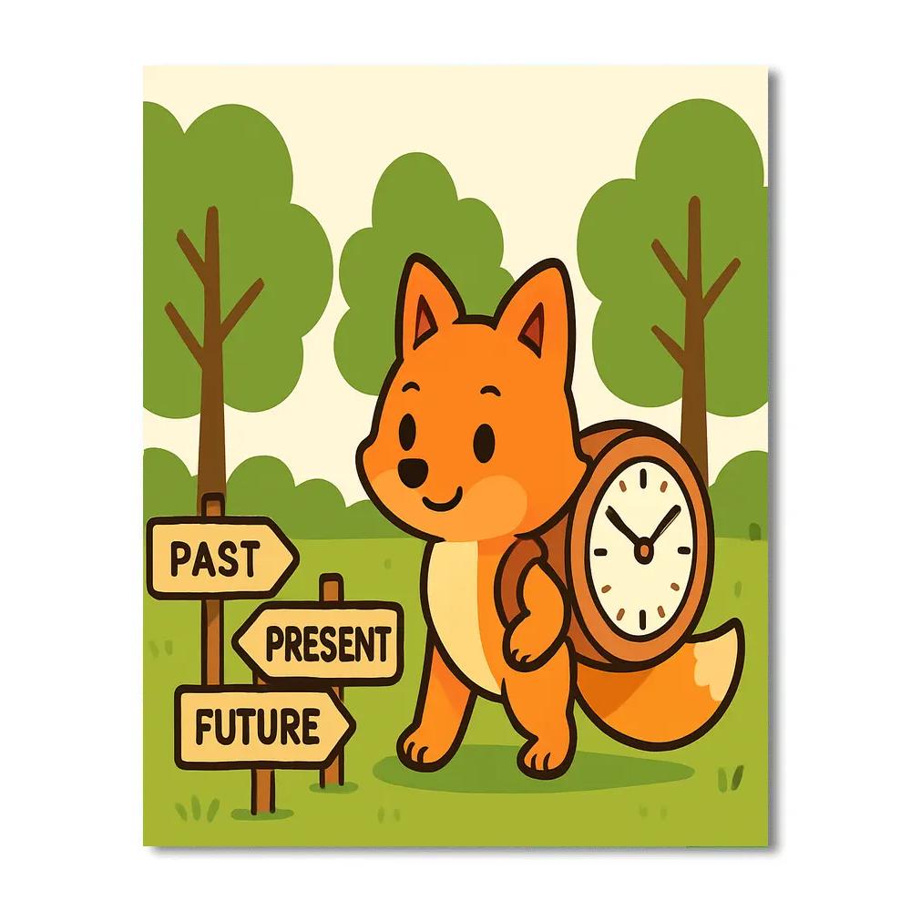 Time Traveling Forest Fox Paint by numbers kits