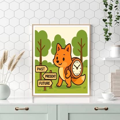 Time Traveling Forest Fox Paint by numbers kits