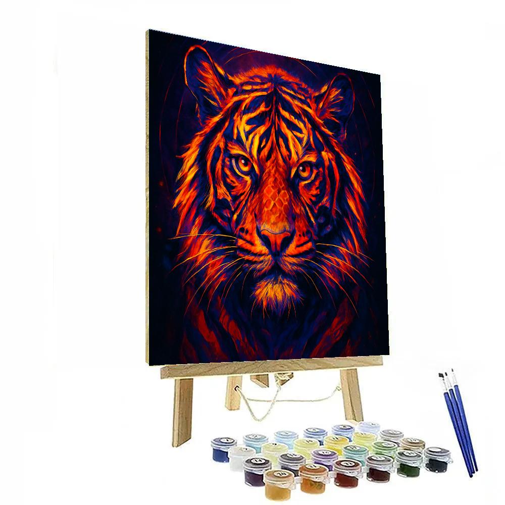 Solar Flare Tiger Gaze Paint by numbers art