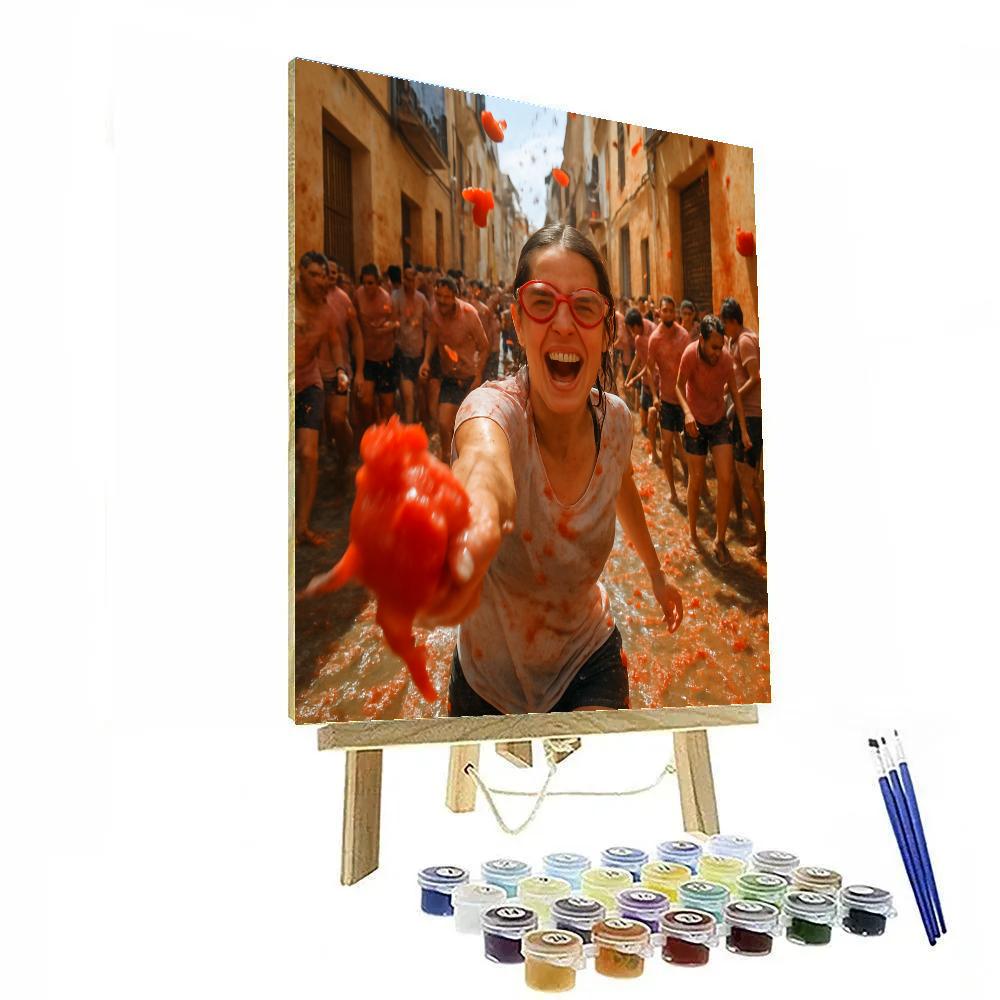 La Tomatina Tomato Battle In Bunol paint by number