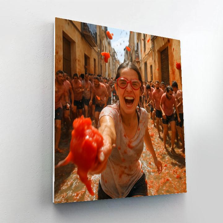 La Tomatina Tomato Battle In Bunol paint by number