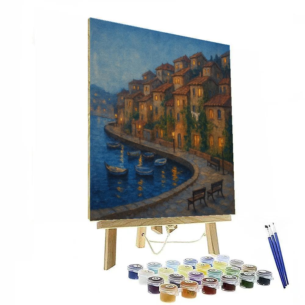 Harbor Town Evening Windows paint by numbers
