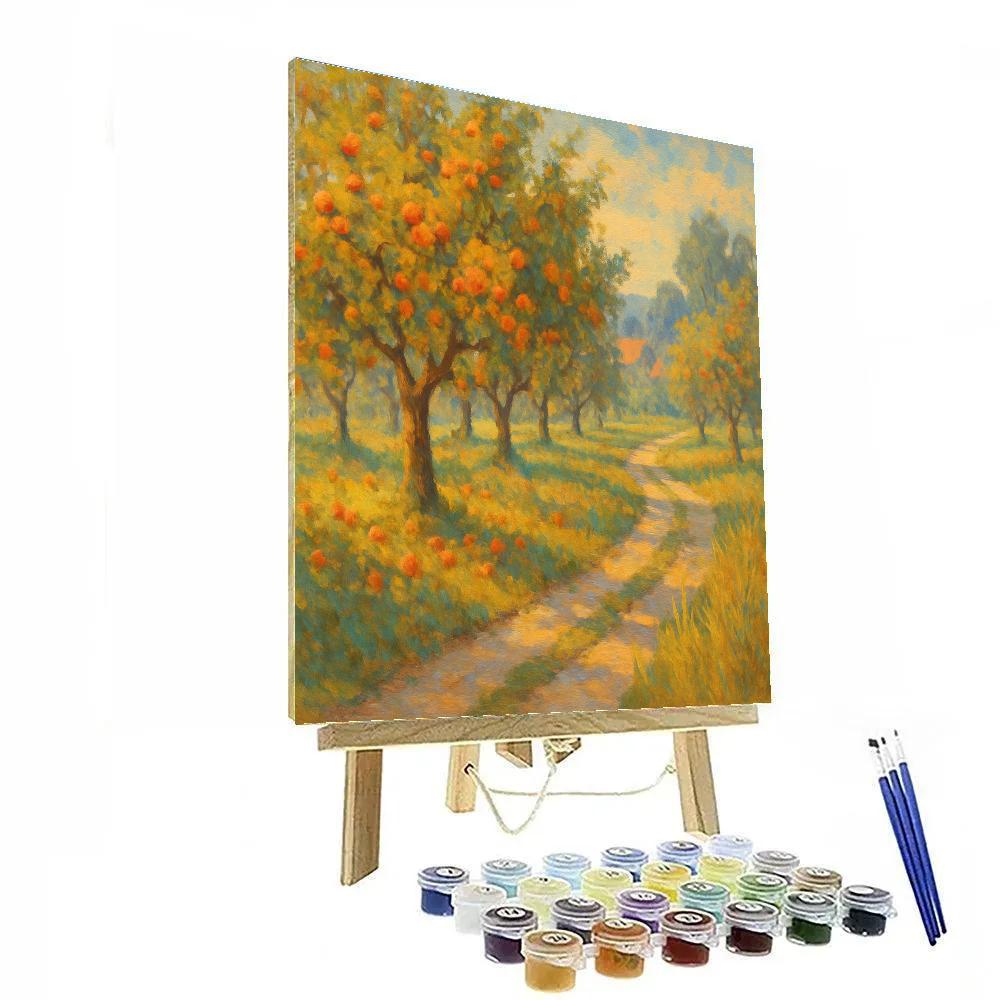 Golden Orchard Path At Summers End paint by color