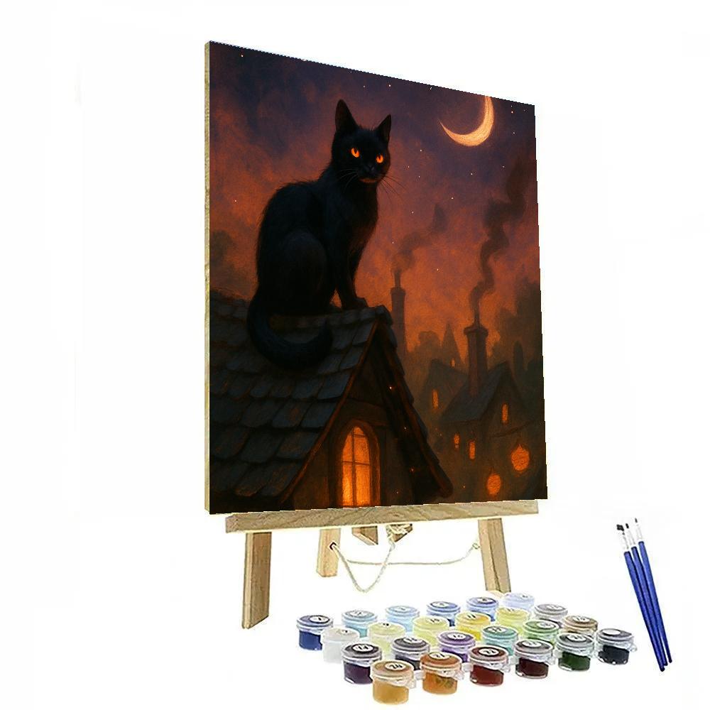 Cat Watcher On The Lantern Roof paint by color