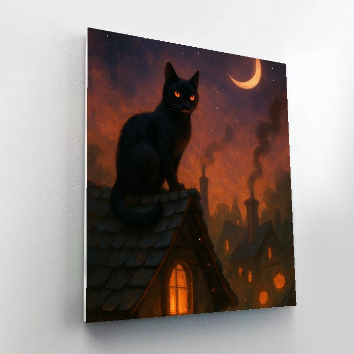 Cat Watcher On The Lantern Roof paint by color