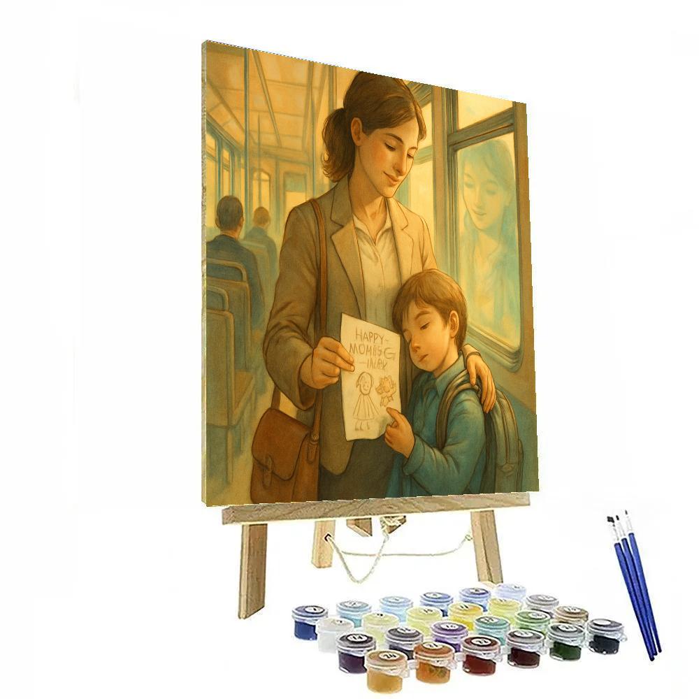 Morning Commute Moments With Mom Paint by numbers kits