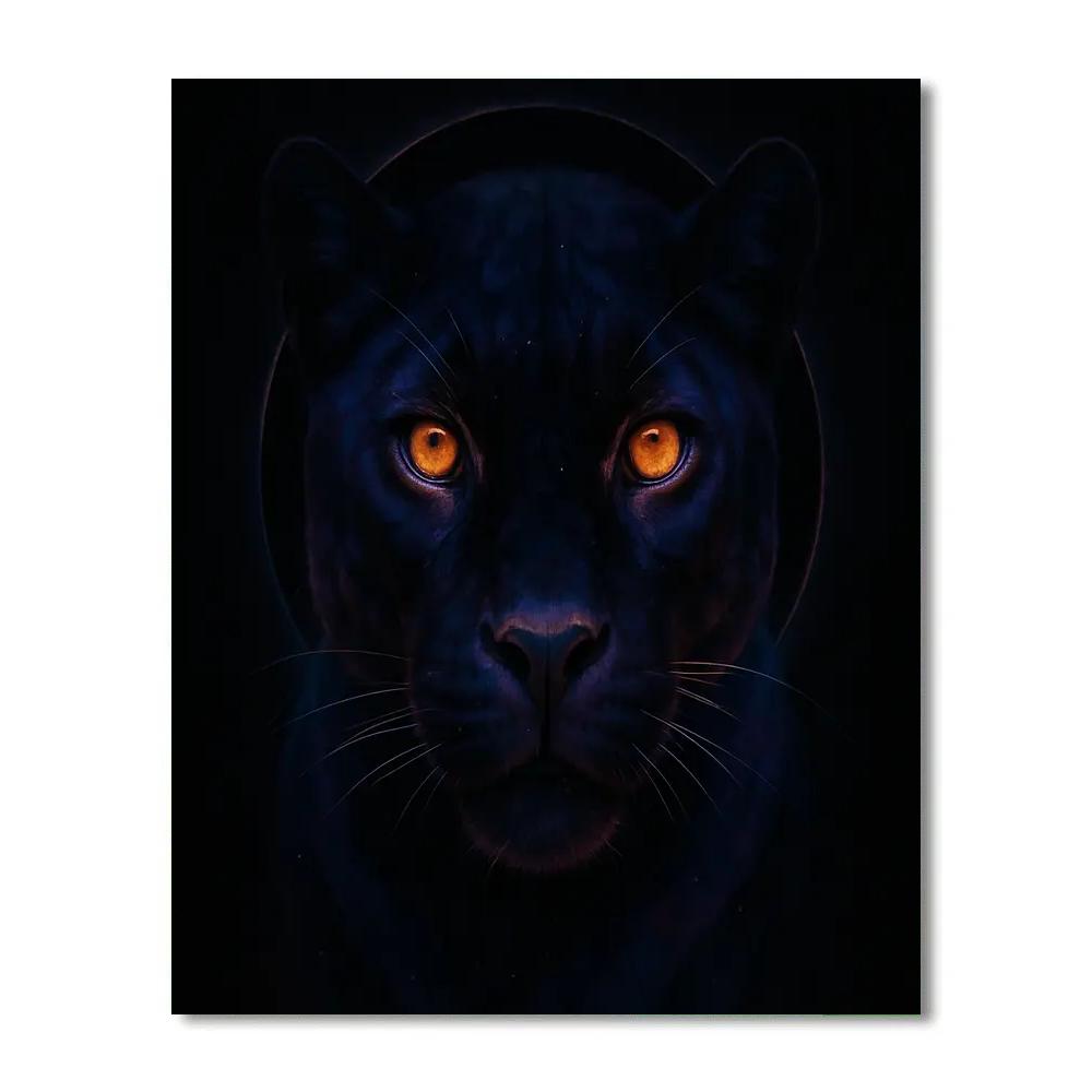 Cosmic Panther Eclipse Paint by numbers art