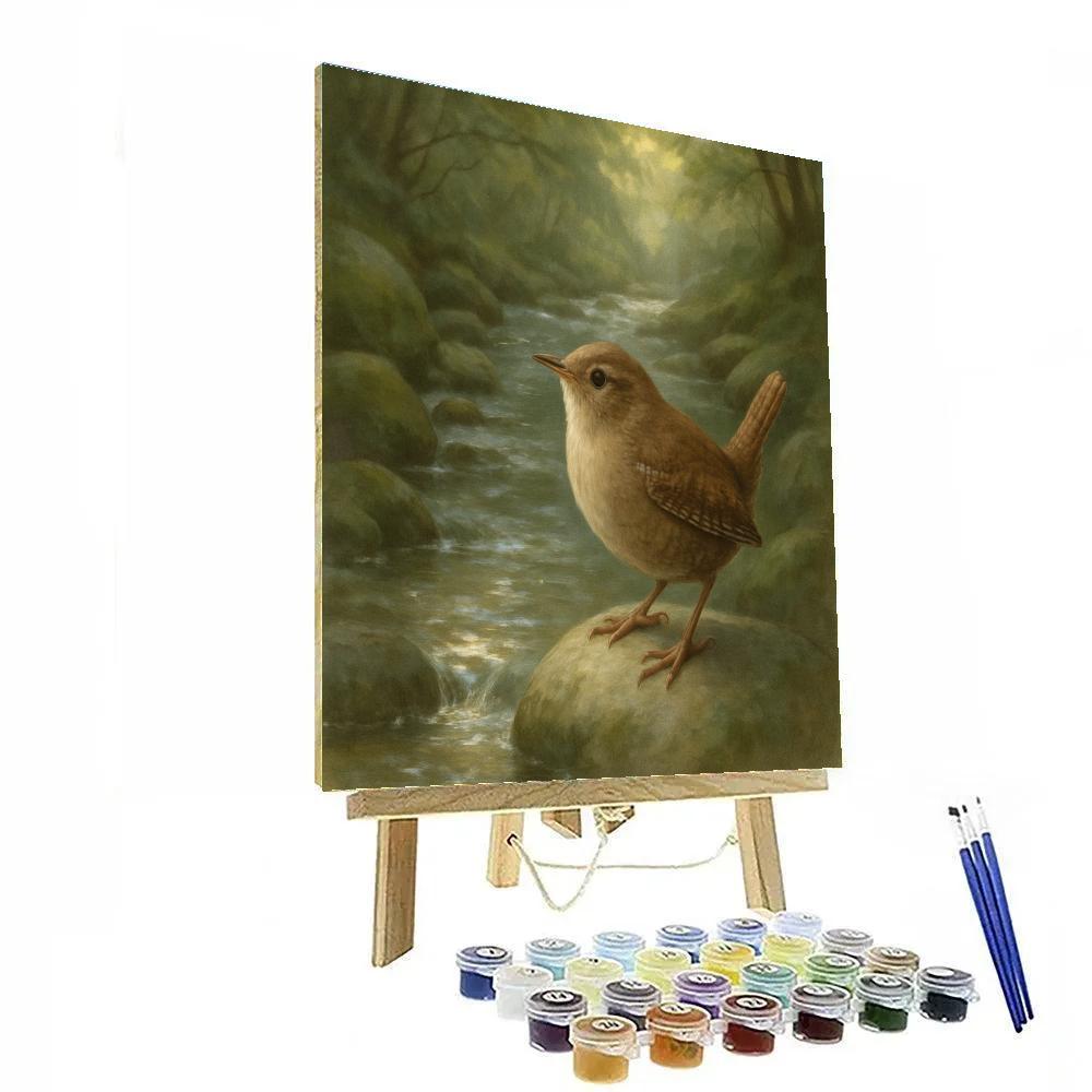 Creekside Wren Hideaway Paint by numbers art