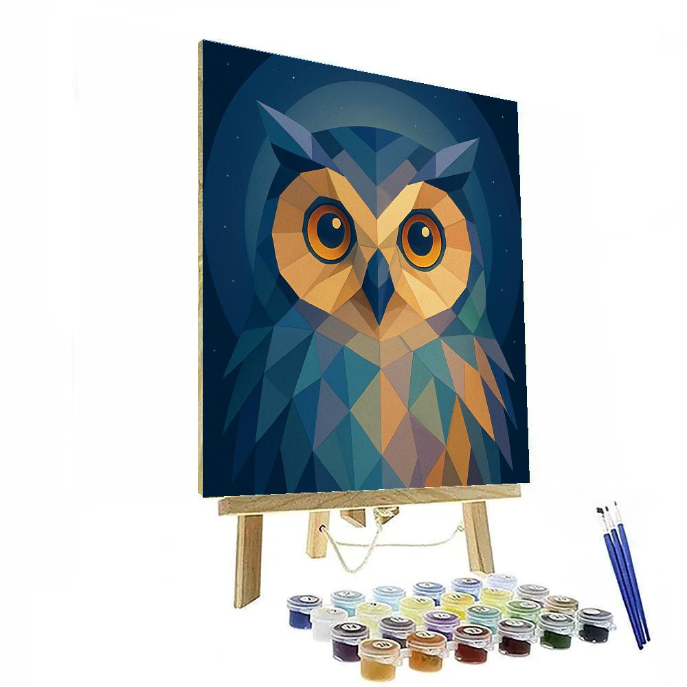 Starlit Owl Geometry paint by number