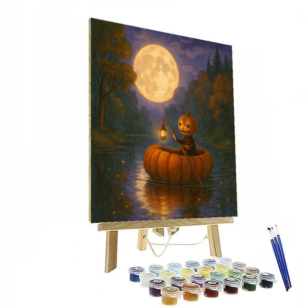 Harvest Moon Pumpkin Boat Ride Number painting