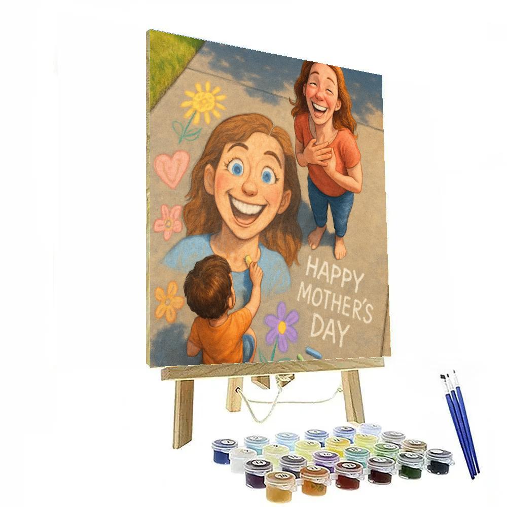 Sidewalk Chalk Portrait Of Mom painting number kit