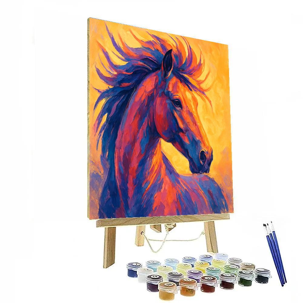 Sunset Stallion Spectrum Painting by numbers kit