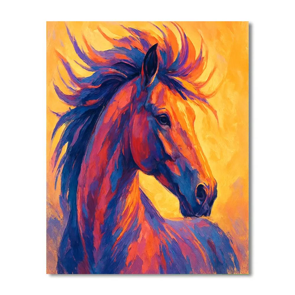 Sunset Stallion Spectrum Painting by numbers kit