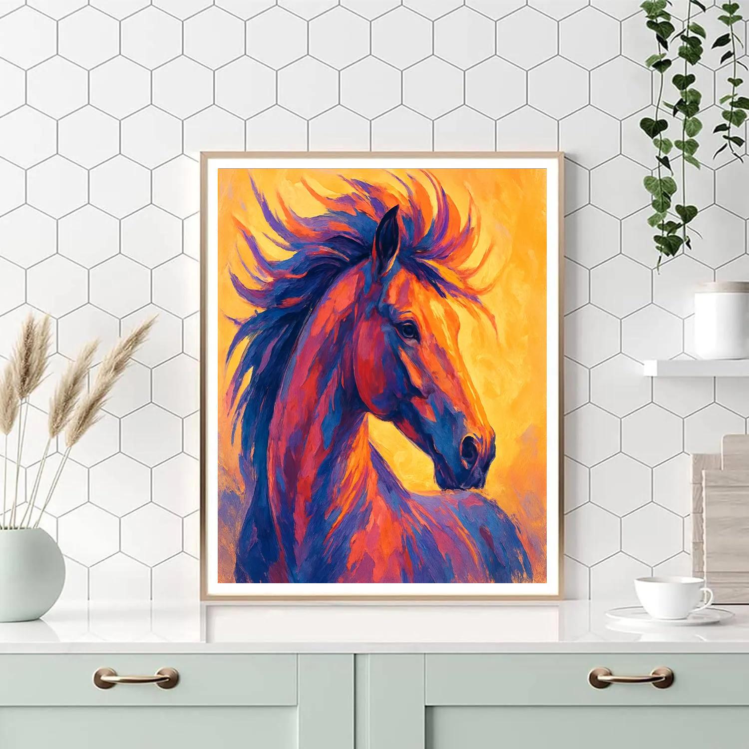Sunset Stallion Spectrum Painting by numbers kit