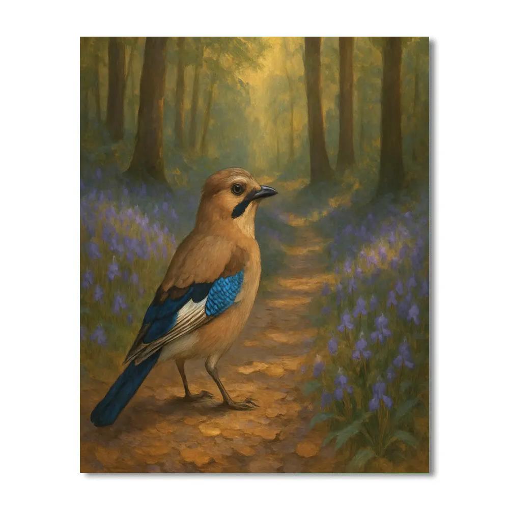 Bluebell Forest Jay Path DIY paint by numbers