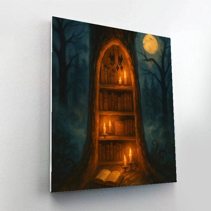 Midnight Library Of Bats And Books Painting by numbers kit