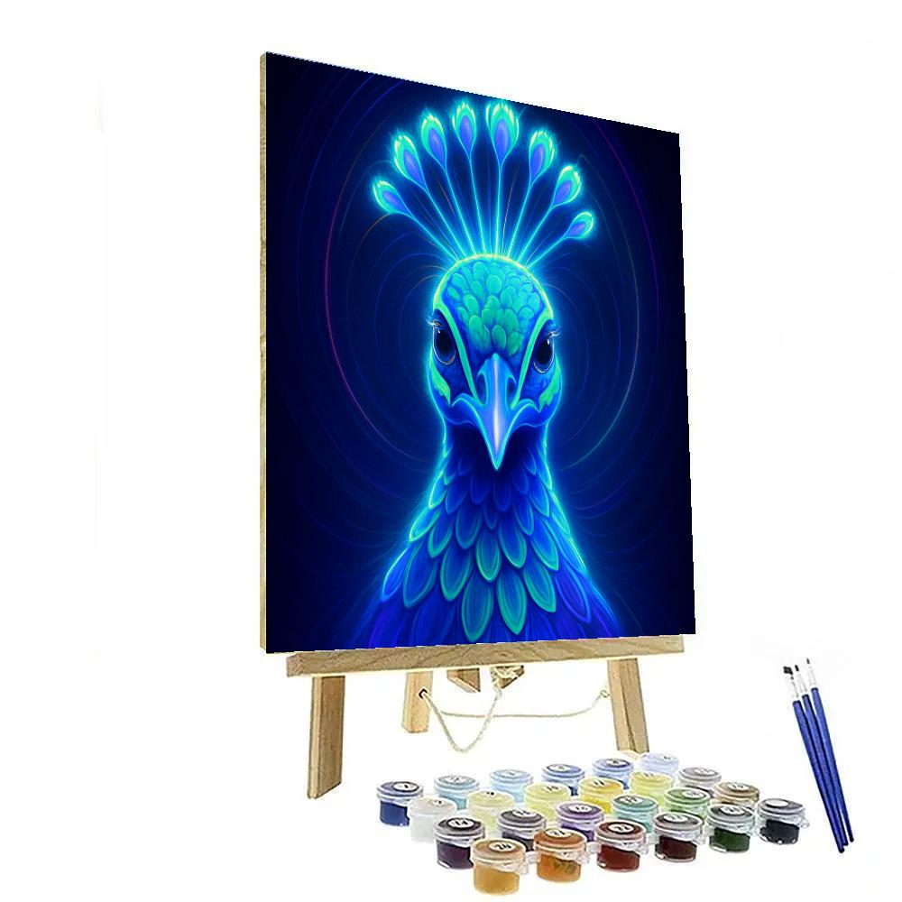 Electric Peacock Crown Numbered painting kits