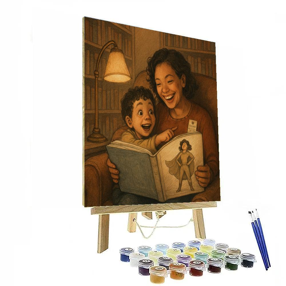 Library Corner Discovery With Mom paint by numbers