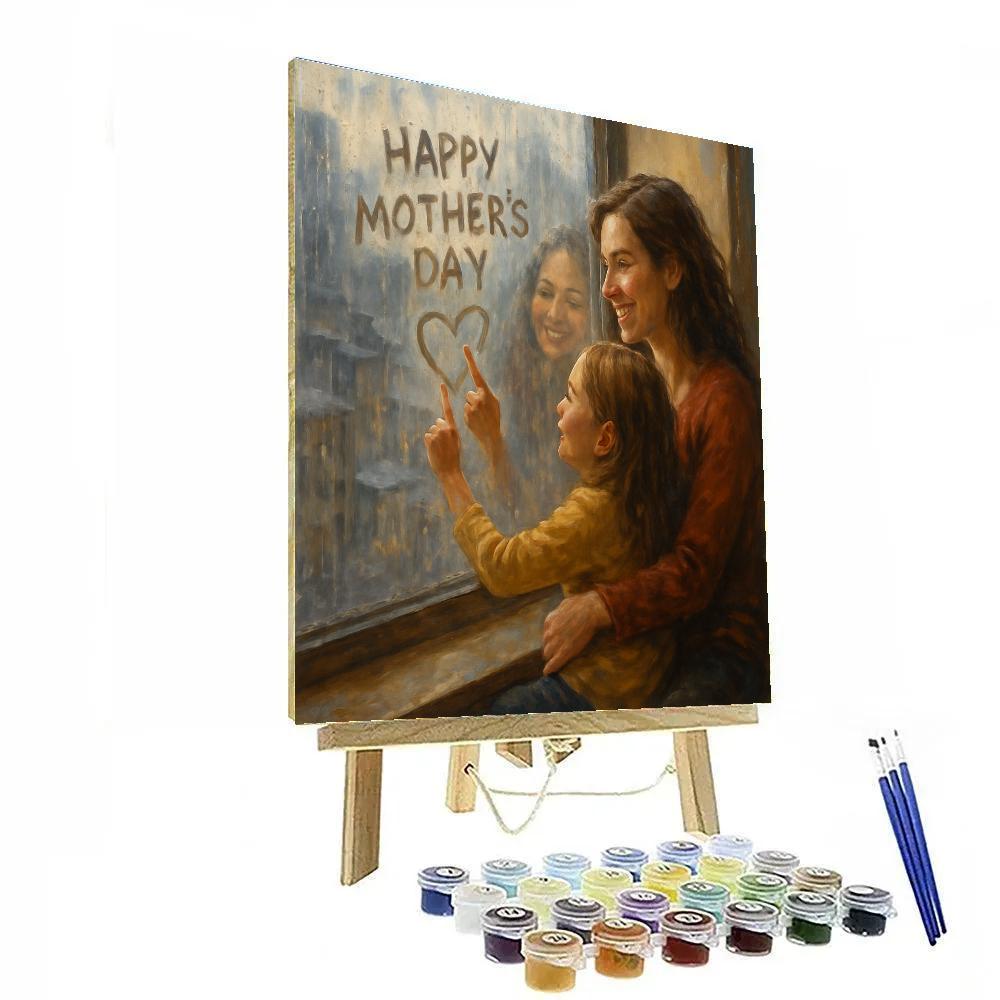 Rainy Window Painting With Mom DIY paint by numbers