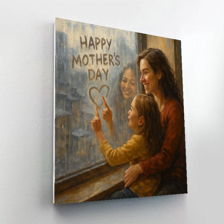 Rainy Window Painting With Mom DIY paint by numbers