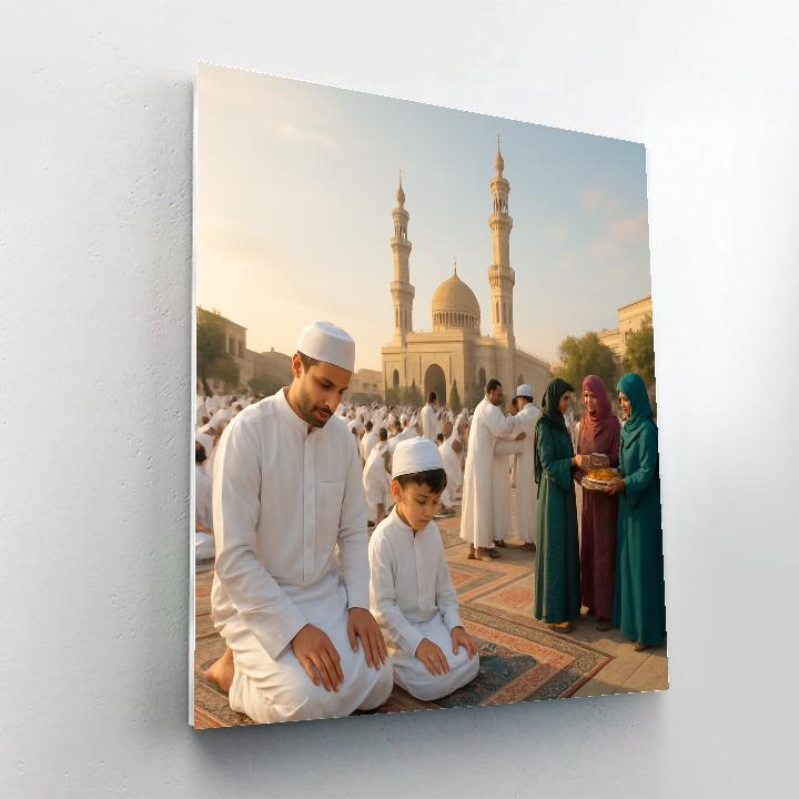 Eid AlFitr Morning Prayer At Grand Mosque painting number kit