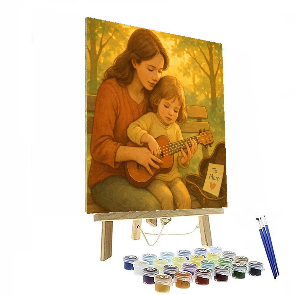 Park Bench Music Lesson With Mom paint by numbers